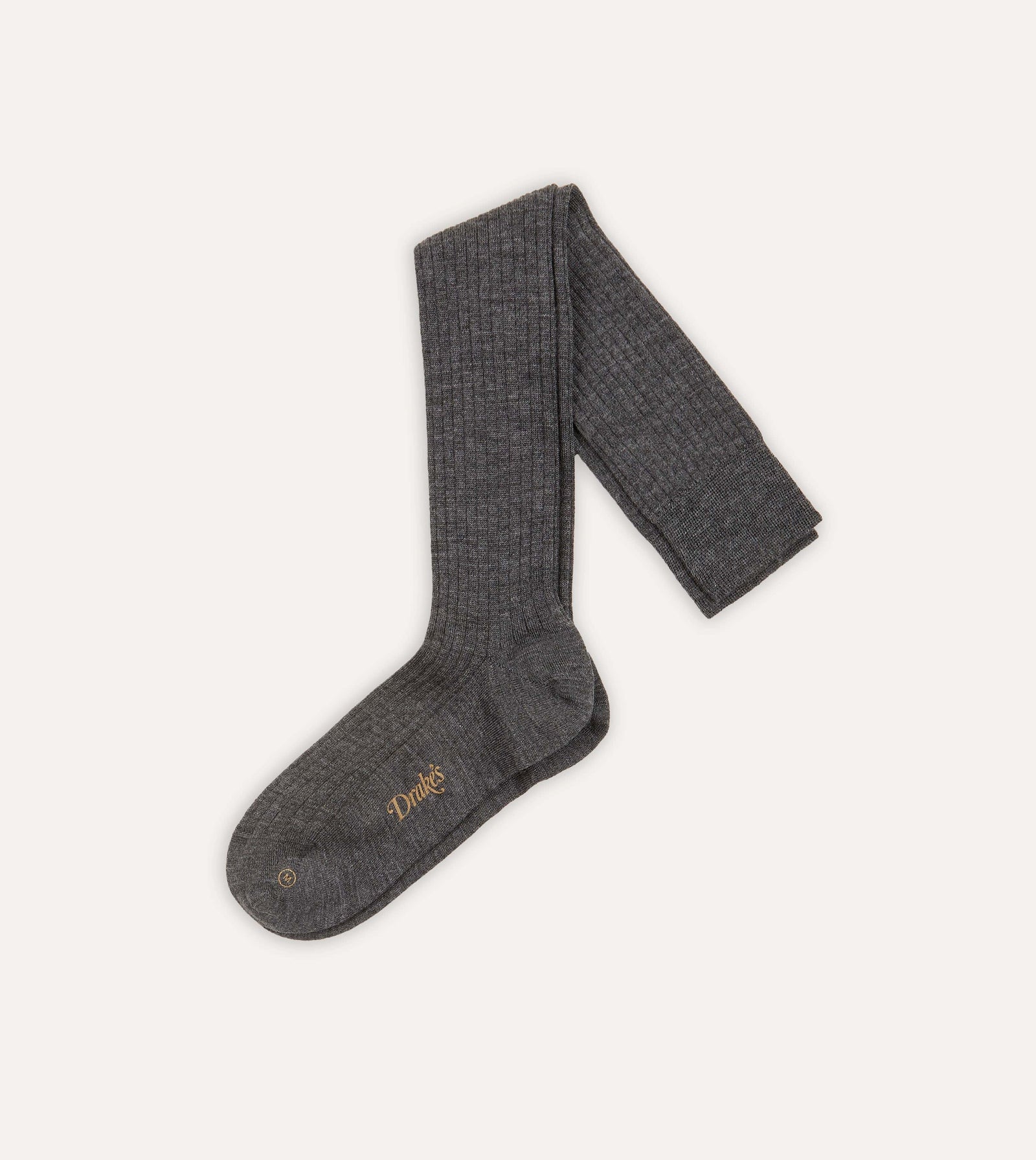 Grey Wool Over The Calf Socks