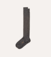 Grey Wool Over The Calf Socks