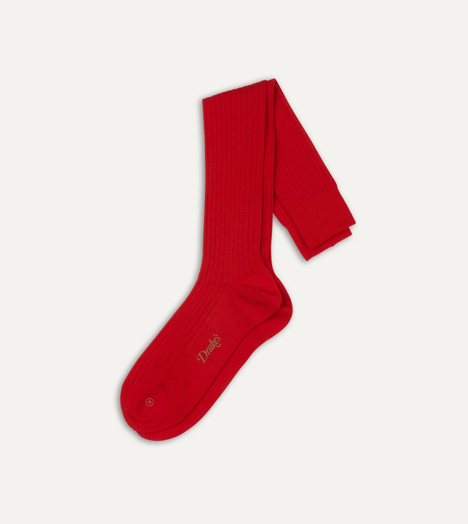 Red Wool Over The Calf Socks