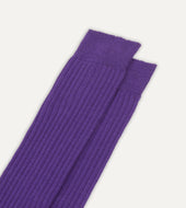 Dark Purple Wool Over The Calf Socks