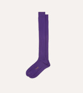 Dark Purple Wool Over The Calf Socks