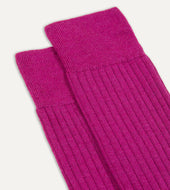 Magenta Wool Mid Calf Socks