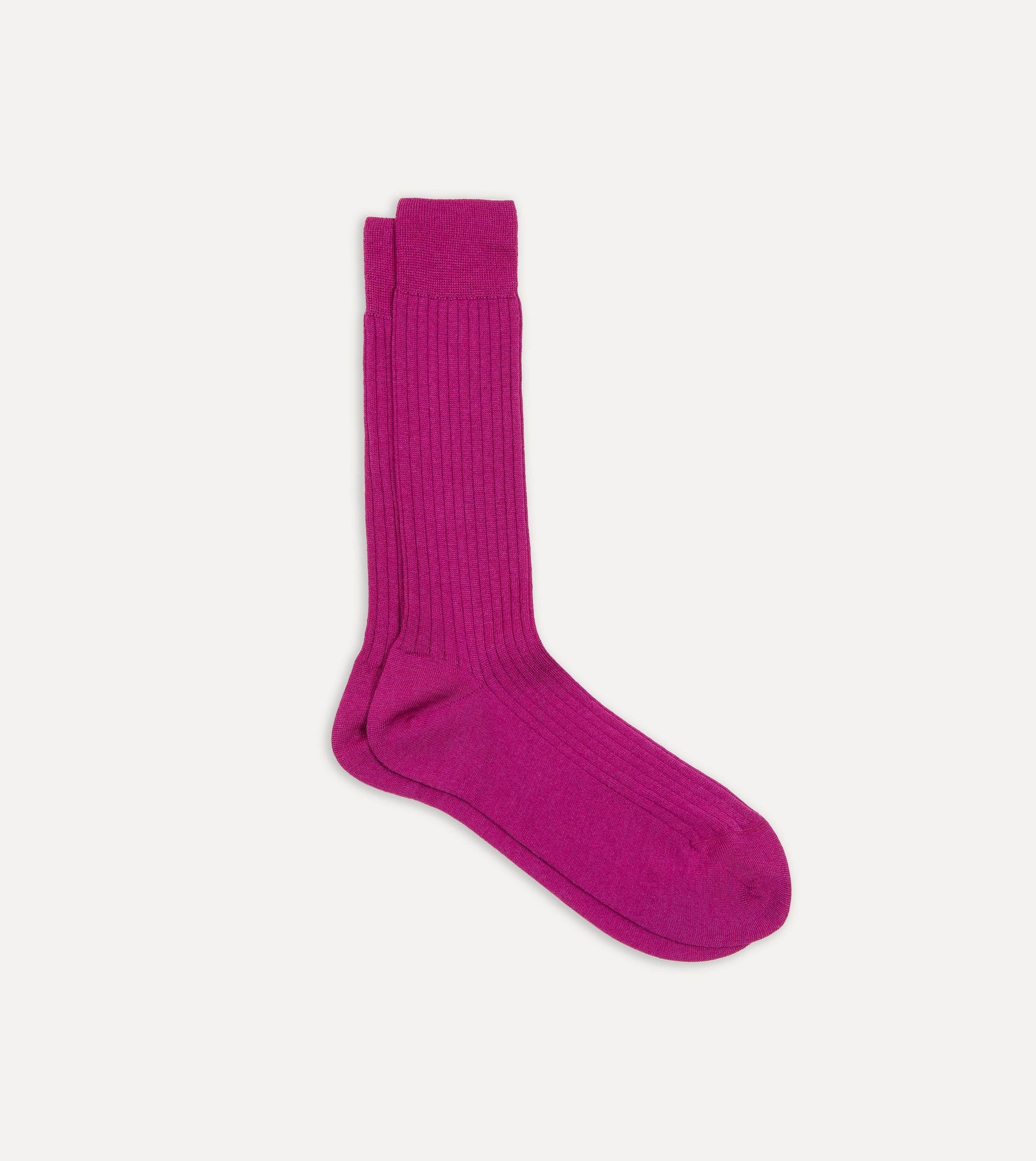 Magenta Wool Mid Calf Socks