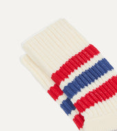 Rototo Red And Blue Cotton Crew Socks