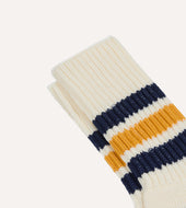 Rototo And Yellow Cotton Crew Socks