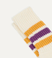 Rototo And Purple Cotton Crew Socks