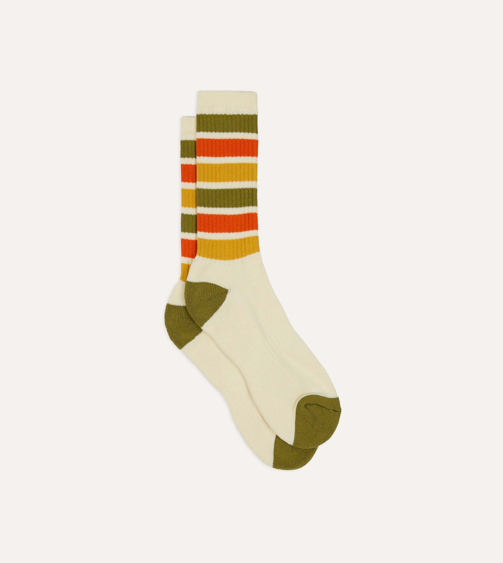 Yellow And Orange Striped Sport Socks