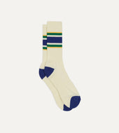 Blue, Yellow and Green Striped Sport Socks
