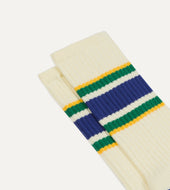 Yellow And Green Striped Sport Socks