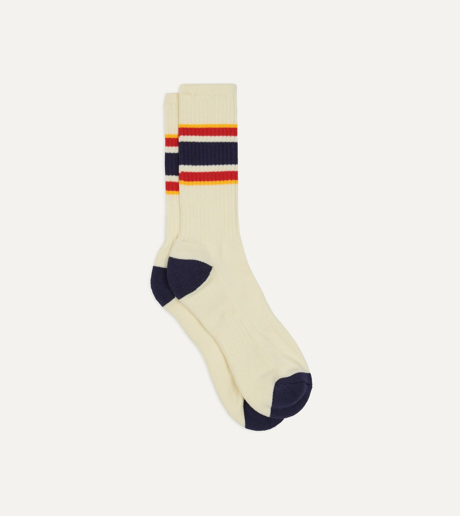 Red And Yellow Striped Sport Socks
