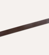Dark Brown Unlined Bridle Leather Belt With Brass Buckle
