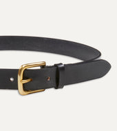 Unlined Bridle Leather Belt With Brass Buckle
