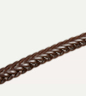 Plaited Bridle Leather Belt With Brass Buckle