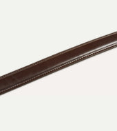 Dark Brown Fully Lined Bridle Leather Belt With Brass Buckle