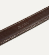 Dark Brown Fully Lined Bridle Leather Belt With Brass Buckle
