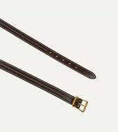 Yuketen Dark Brown Triple Stitched Leather Belt