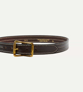 Yuketen Dark Brown Triple Stitched Leather Belt