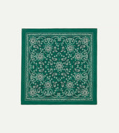 Green Paisley Print Cotton Bandana