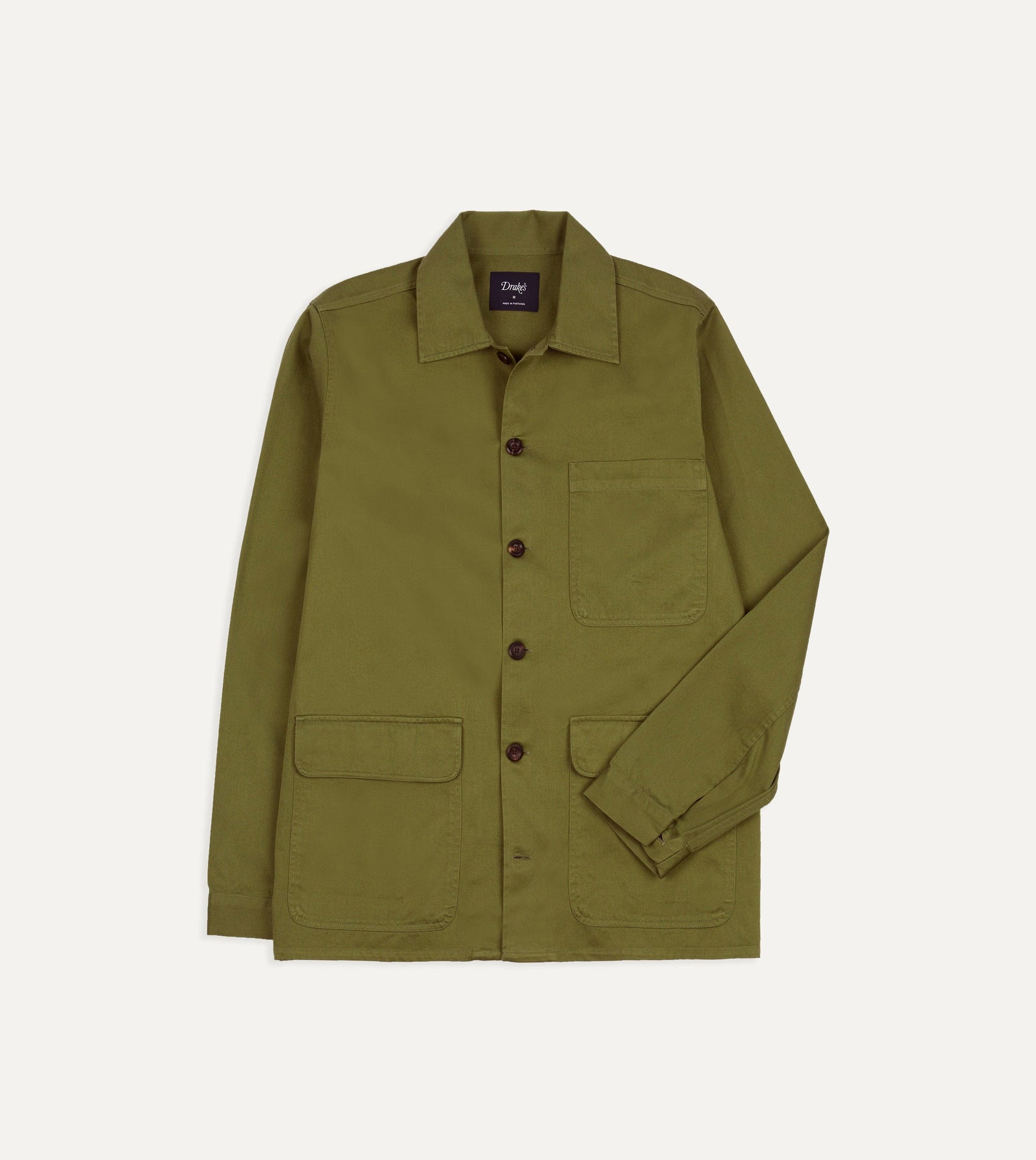 Green Cotton Twill Three Pocket Overshirt