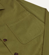 Green Cotton Twill Three Pocket Overshirt