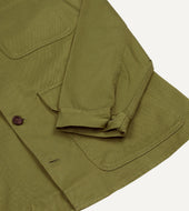 Green Cotton Twill Three Pocket Overshirt