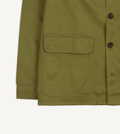 Green Cotton Twill Three Pocket Overshirt