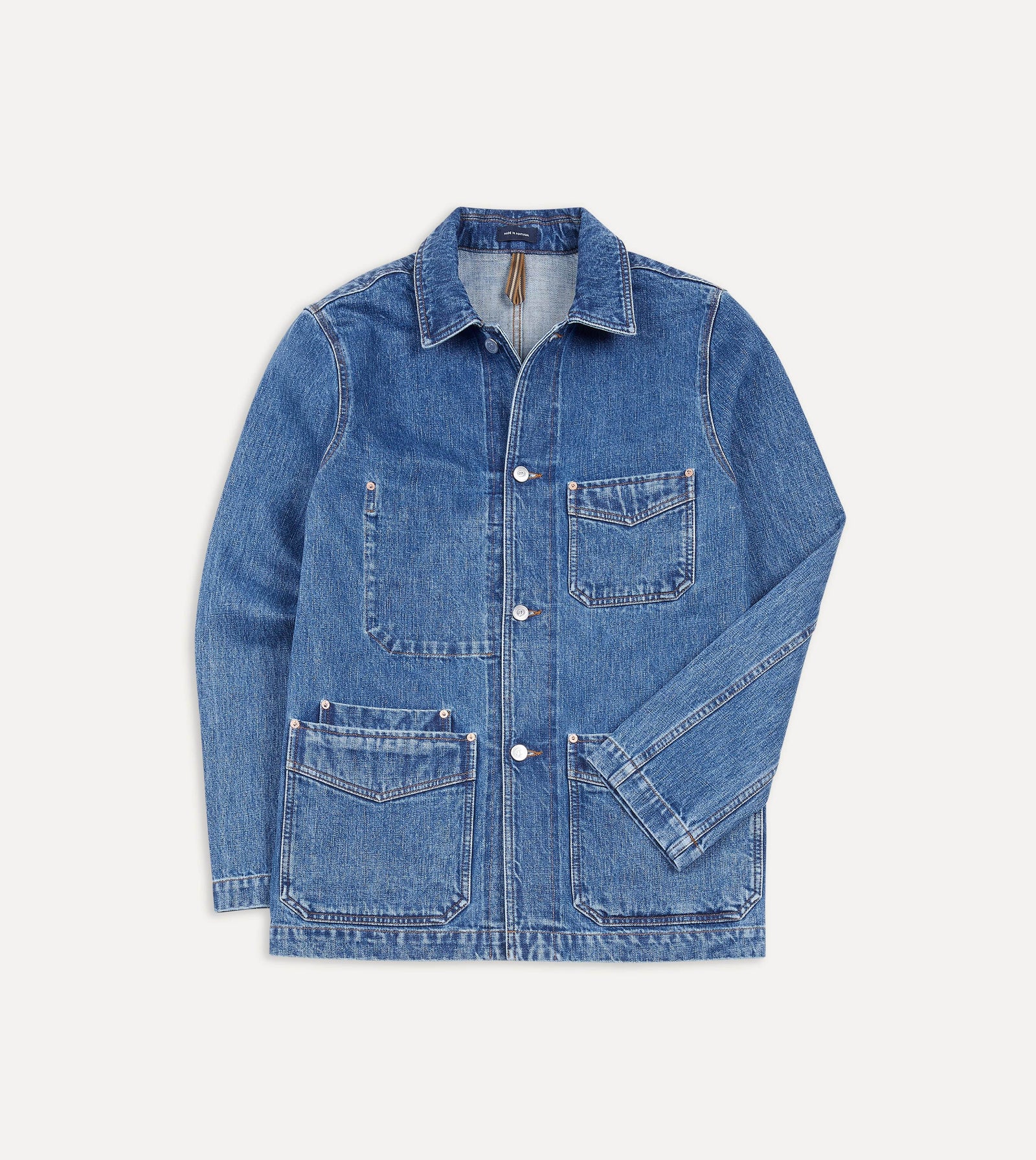 Bleach Wash Selvedge Five Pocket Chore Jacket