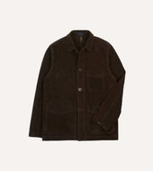 Brown Heavyweight Suede Five Pocket Chore Jacket