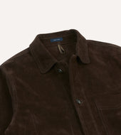 Brown Heavyweight Suede Five Pocket Chore Jacket