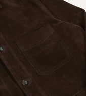 Brown Heavyweight Suede Five Pocket Chore Jacket