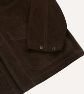 Brown Heavyweight Suede Five Pocket Chore Jacket