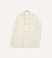 Cotton Linen Double Breasted Chore Coat