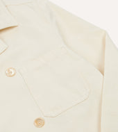 Cotton Linen Double Breasted Chore Coat