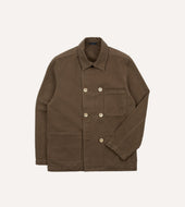 Cotton Linen Double Breasted Chore Coat