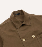 Cotton Linen Double Breasted Chore Coat