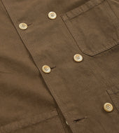 Cotton Linen Double Breasted Chore Coat