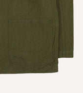 Green Cotton Linen Raglan Work Coat