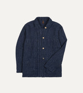 Stripe Linen Loop Button Chore Jacket
