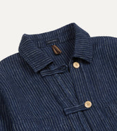 Stripe Linen Loop Button Chore Jacket