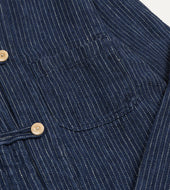 Stripe Linen Loop Button Chore Jacket