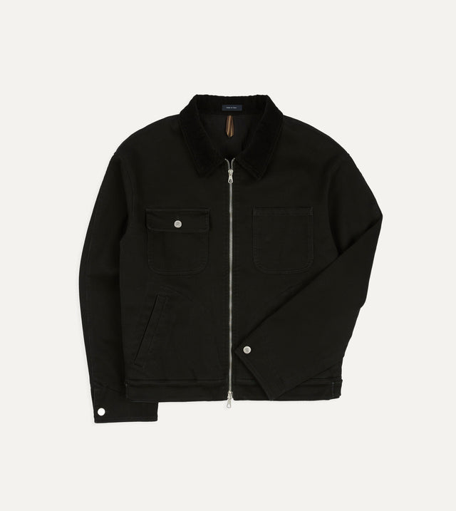 Drake's by A. Levine Black Cotton Trucker Jacket