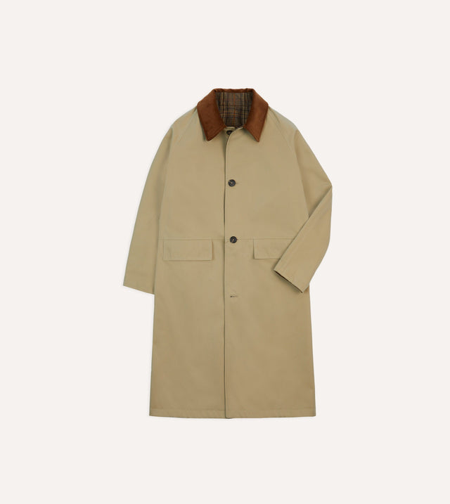 Reversible Cotton-Tweed Raglan Mac