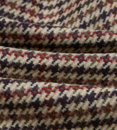 Houndstooth Check Wool Raglan Coat