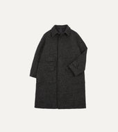 Grey Flecked Wool Raglan Coat