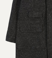 Grey Flecked Wool Raglan Coat