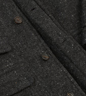 Grey Flecked Wool Raglan Coat