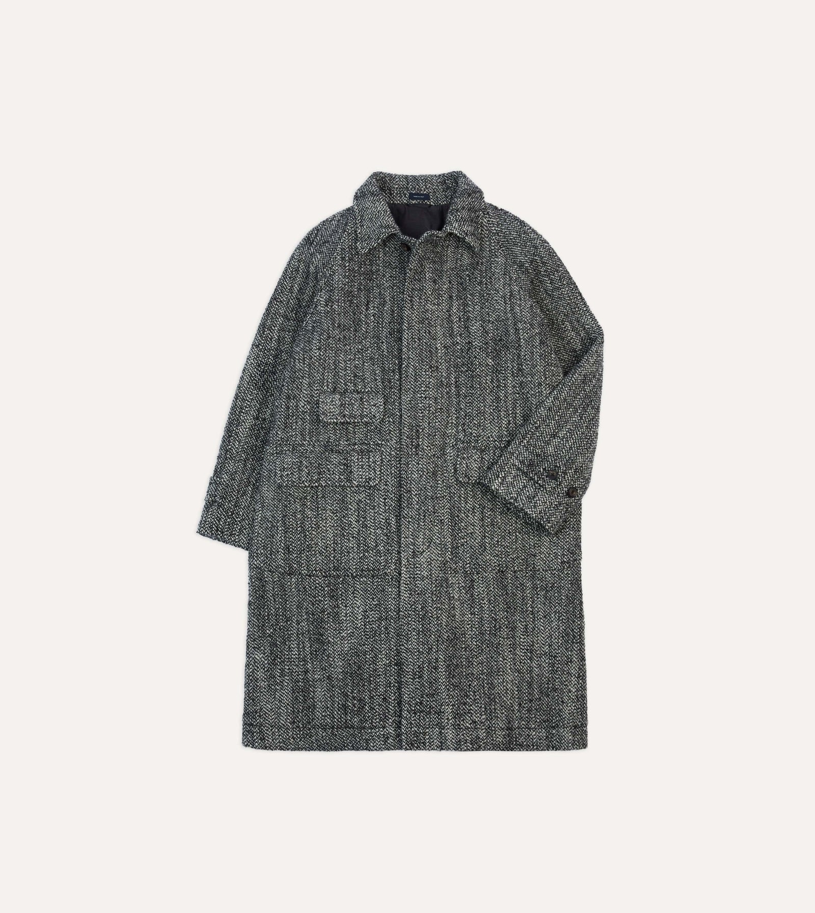 Salt And Pepper Wool Raglan Coat