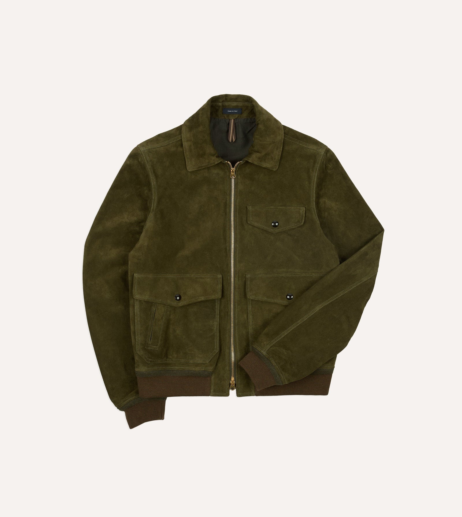 Green Heavyweight Suede A 2 Bomber Jacket