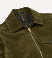 Green Heavyweight Suede A 2 Bomber Jacket