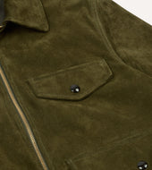 Green Heavyweight Suede A 2 Bomber Jacket